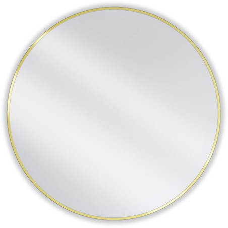 Mexen Loft Oglindă de baie rotundă de 90 cm, ramă aurie periată - 9850-090-090-000-50