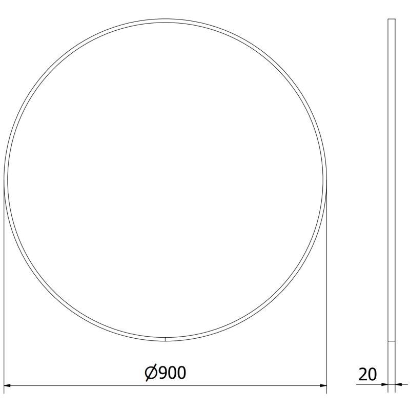 Mexen Loft kerek fürdőszobai tükör 90 cm, arany keret - 9850-090-090-000-50