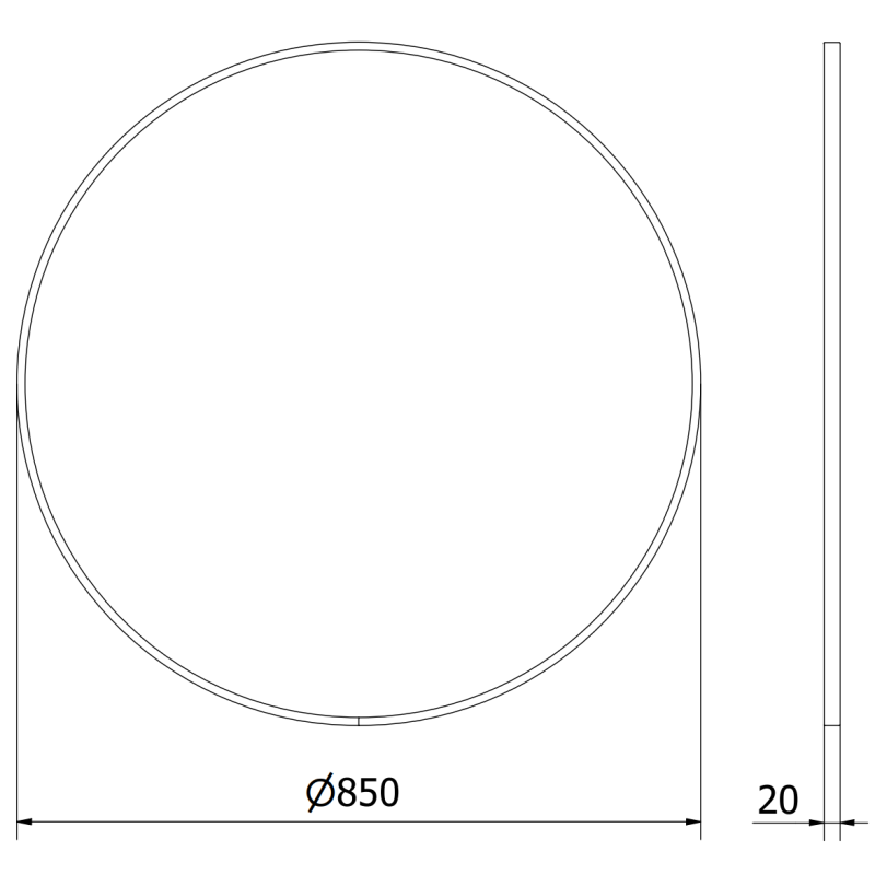 Mexen Loft oglindă de baie rotundă 85 cm, cadru auriu - 9850-085-085-000-50