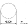 Mexen Loft oglindă rotundă de baie 30 cm, ramă inox - 9850-030-030-000-10