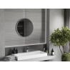 Mexen Loft fürdőszobai tükör kerek 60 cm, inox keret - 9850-060-060-000-10
