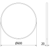 Mexen Loft oglindă de baie rotundă 60 cm, ramă inox - 9850-060-060-000-10