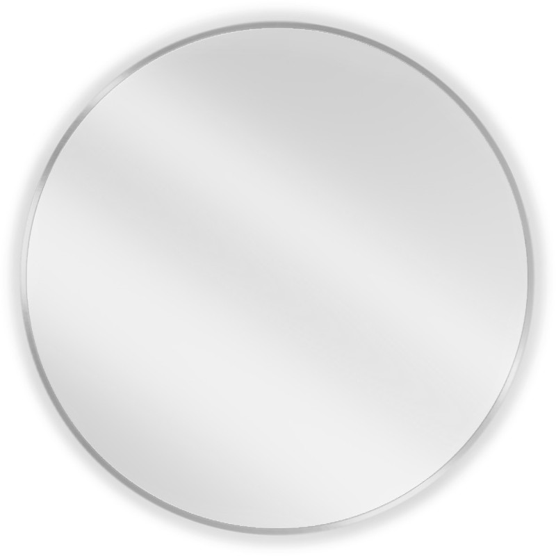 Mexen Loft 80 cm-es kerek fürdőszobai tükör, inox kerettel - 9850-080-080-000-10