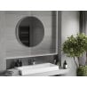 Mexen Loft oglindă de baie rotundă 80 cm, ramă inox - 9850-080-080-000-10