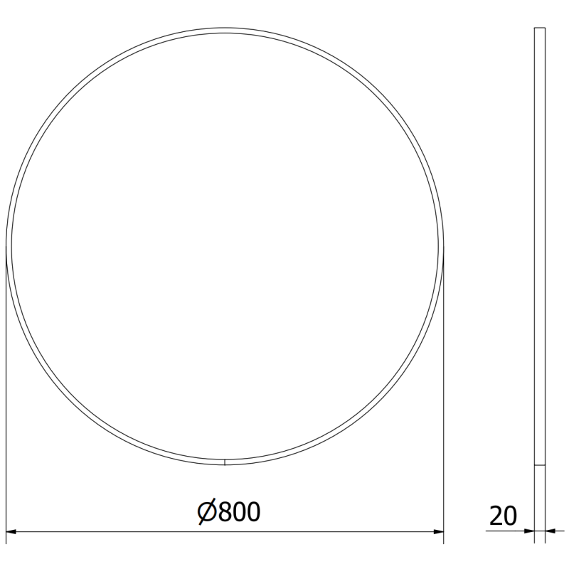 Mexen Loft oglindă de baie rotundă 80 cm, ramă inox - 9850-080-080-000-10