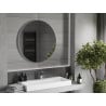 Mexen Loft kör alakú fürdőszobai tükör 90 cm, inox keret - 9850-090-090-000-10