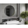 Mexen Loft oglindă de baie rotundă 90 cm, ramă inox - 9850-090-090-000-10