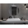 Mexen Loft kör alakú fürdőszobai tükör 90 cm, inox keret - 9850-090-090-000-10