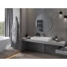 Mexen Loft kör alakú fürdőszobai tükör 90 cm, inox keret - 9850-090-090-000-10