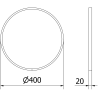 Mexen Loft oglindă baie rotundă 40 cm, ramă albă - 9850-040-040-000-20