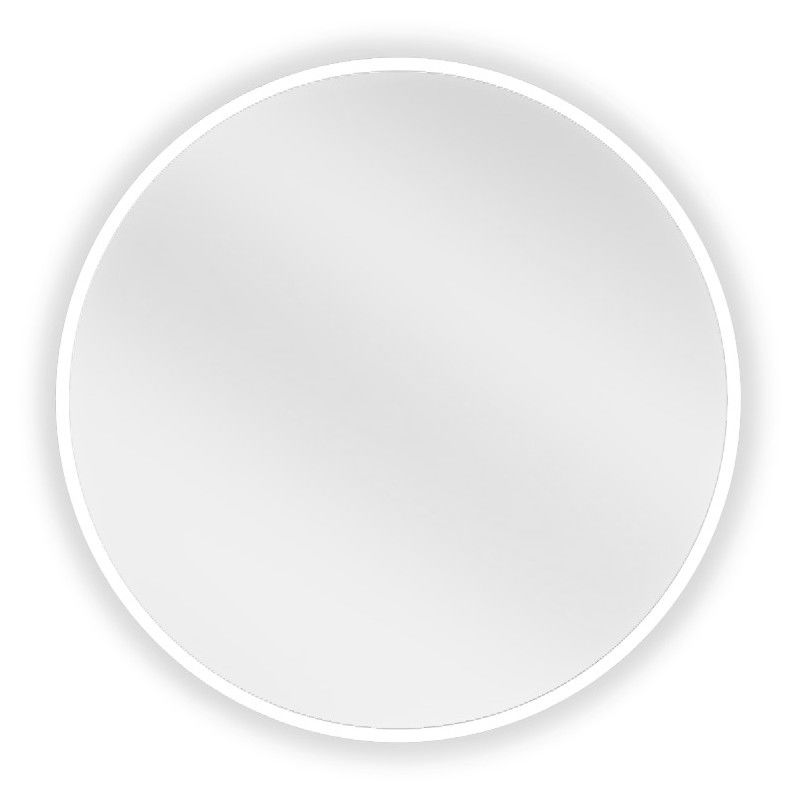 Oglindă de baie rotundă Mexen Loft 50 cm, ramă albă - 9850-050-050-000-20