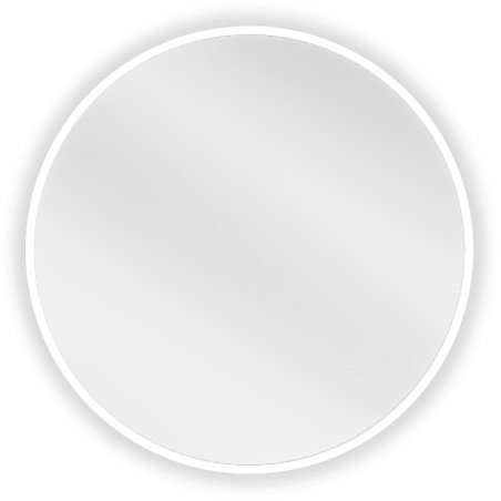 Mexen Loft 50 cm-es, kerek fürdőszobai tükör, fehér keret - 9850-050-050-000-20
