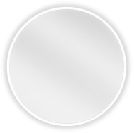 Mexen Loft 50 cm-es, kerek fürdőszobai tükör, fehér keret - 9850-050-050-000-20