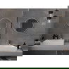 Oglindă de baie rotundă Mexen Loft 50 cm, ramă albă - 9850-050-050-000-20