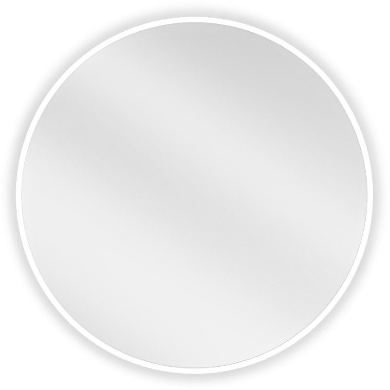 Oglindă baie rotundă Mexen Loft 60 cm, ramă albă - 9850-060-060-000-20
