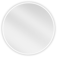 Mexen Loft oglindă de baie rotundă 60 cm, cadru alb - 9850-060-060-000-20