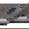 Oglindă baie rotundă Mexen Loft 60 cm, ramă albă - 9850-060-060-000-20