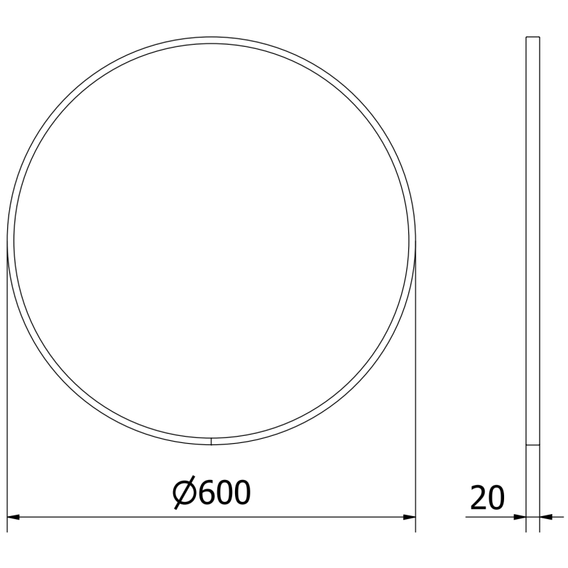 Mexen Loft oglindă baie rotundă 60 cm, ramă albă - 9850-060-060-000-20