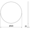 Mexen Loft oglindă de baie rotundă 60 cm, cadru alb - 9850-060-060-000-20