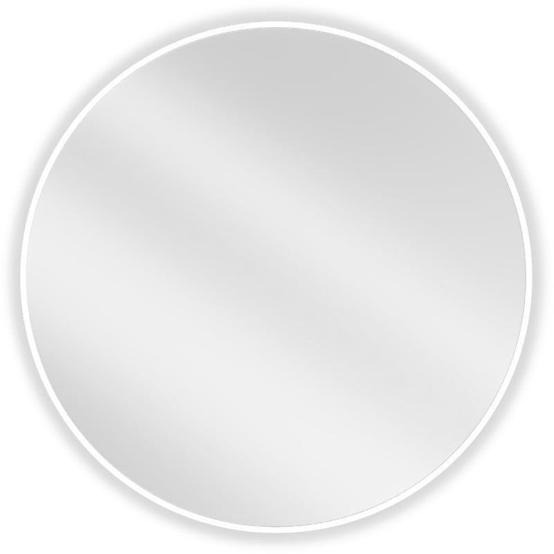 Mexen Loft kerek fürdőszobai tükör 80 cm, fehér keret - 9850-080-080-000-20