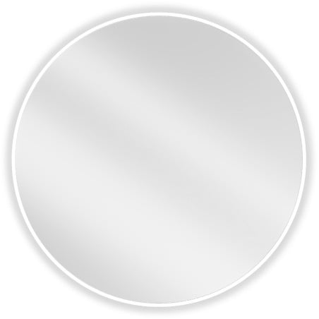 Mexen Loft kerek fürdőszobai tükör 80 cm, fehér keret - 9850-080-080-000-20