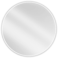 Mexen Loft 90 cm-es kör alakú fürdőszobai tükör, fehér keret - 9850-090-090-000-20
