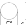 Mexen Loft oglindă de baie rotundă 35 cm, ramă neagră - 9850-035-035-000-70