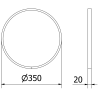 Oglindă baie rotundă Mexen Loft 35 cm, ramă neagră - 9850-035-035-000-70