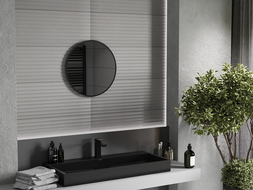 Mexen Loft kerek fürdőszobai tükör 40 cm, fekete keret - 9850-040-040-000-70