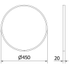 Oglindă baie rotundă Mexen Loft 45 cm, ramă neagră - 9850-045-045-000-70