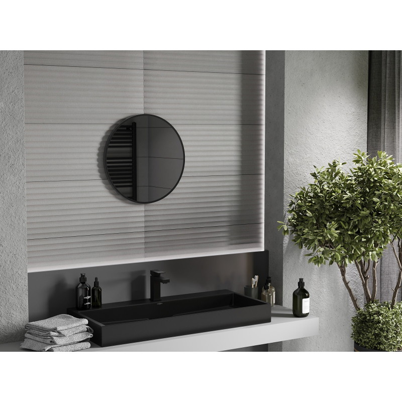 Mexen Loft oglindă de baie rotundă 50 cm, ramă neagră - 9850-050-050-000-70