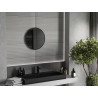 Mexen Loft oglindă rotundă de baie 55 cm, ramă neagră - 9850-055-055-000-70