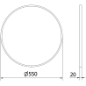 Mexen Loft oglindă rotundă de baie 55 cm, ramă neagră - 9850-055-055-000-70