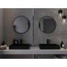 Mexen Loft 65 cm átmérőjű, fekete keretes fürdőszobai tükör - 9850-065-065-000-70