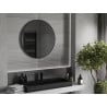 Mexen Loft kör alakú fürdőszobai tükör 80 cm, fekete keret - 9850-080-080-000-70