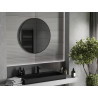 Mexen Loft kerek fürdőszobai tükör, 85 cm, fekete keret - 9850-085-085-000-70