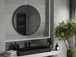 Mexen Loft 95 cm-es kerek fürdőszobai tükör, fekete keret - 9850-095-095-000-70
