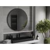 Mexen Loft oglindă baie rotundă 100 cm, cadru negru - 9850-100-100-000-70