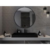 Mexen Loft fürdőszobai kerek tükör 100 cm, fekete keret - 9850-100-100-000-70