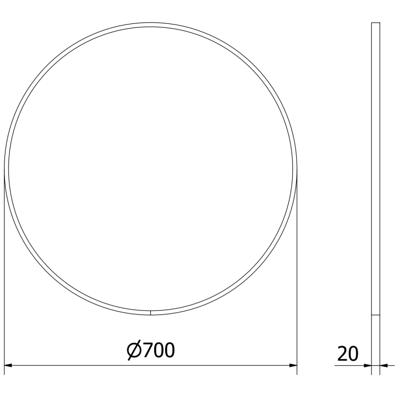 Mexen Loft oglindă de baie rotundă 70 cm, cadru inox - 9850-070-070-000-10