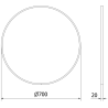 Mexen Loft oglindă pentru baie rotundă 70 cm, ramă albă - 9850-070-070-000-20