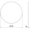 Oglindă de baie rotundă Mexen Loft 70 cm, ramă aurie - 9850-070-070-000-50