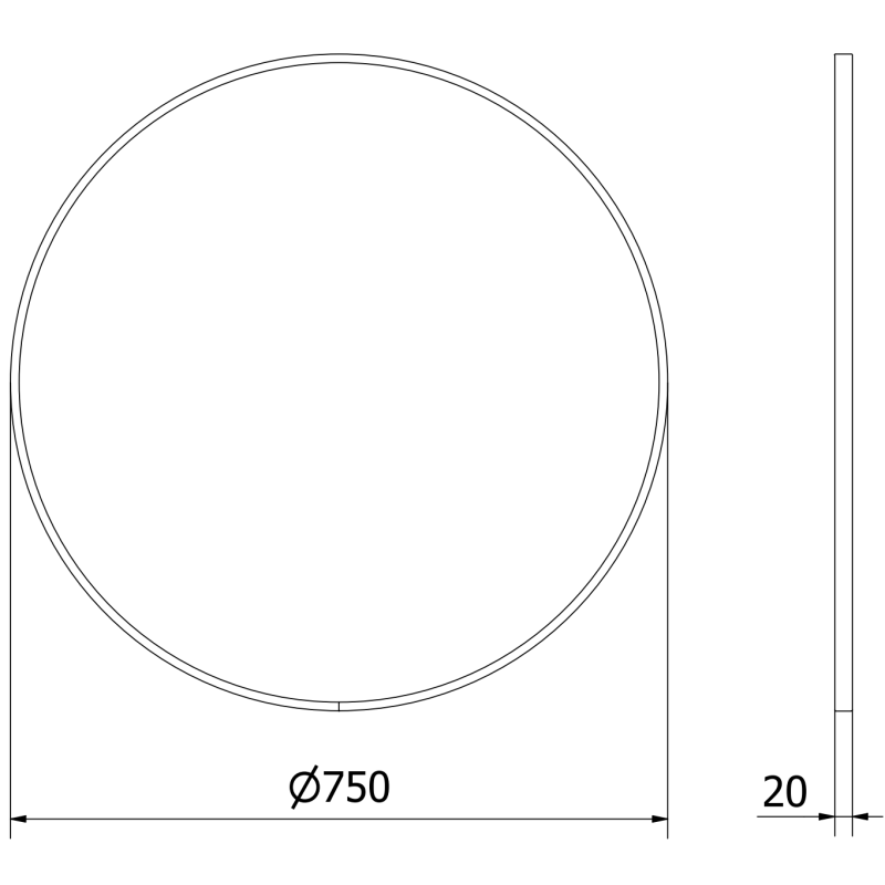 Mexen Loft kerek fürdőszobai tükör 75 cm, arany keret - 9850-075-075-000-50