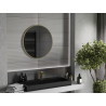 Mexen Loft Oglindă de baie rotundă de 75 cm, ramă aurie periată - 9850-075-075-000-50