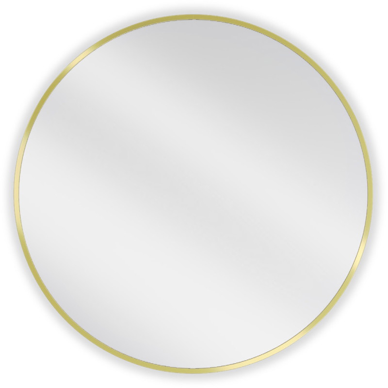 Mexen Loft oglindă de baie rotundă 70 cm, ramă aurie periată - 9850-070-070-000-50