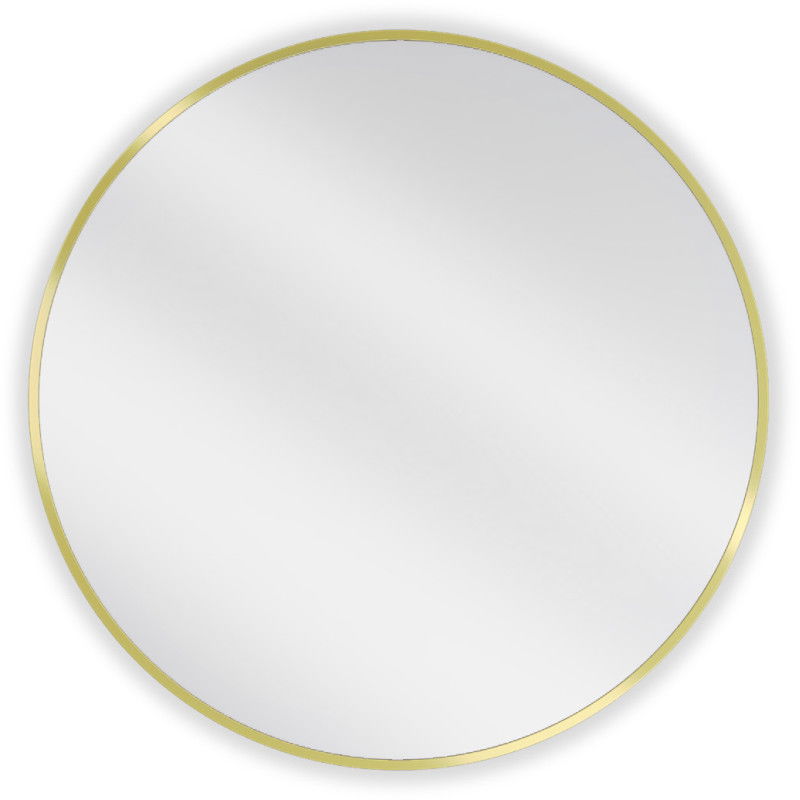 Oglindă de baie rotundă Mexen Loft 70 cm, ramă aurie - 9850-070-070-000-50