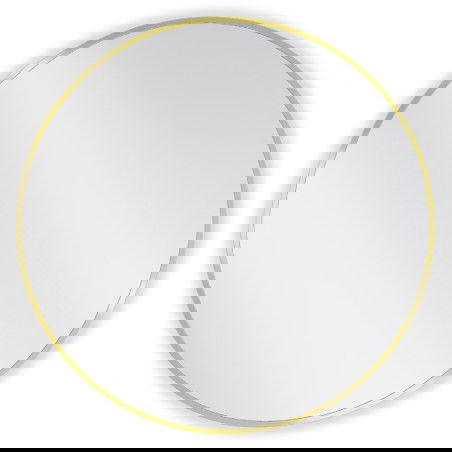 Mexen Loft oglindă de baie rotundă 70 cm, ramă aurie - 9850-070-070-000-50