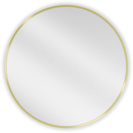 Mexen Loft oglindă de baie rotundă 70 cm, ramă aurie periată - 9850-070-070-000-50