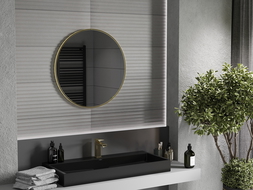 Mexen Loft oglindă de baie rotundă 70 cm, ramă aurie - 9850-070-070-000-50