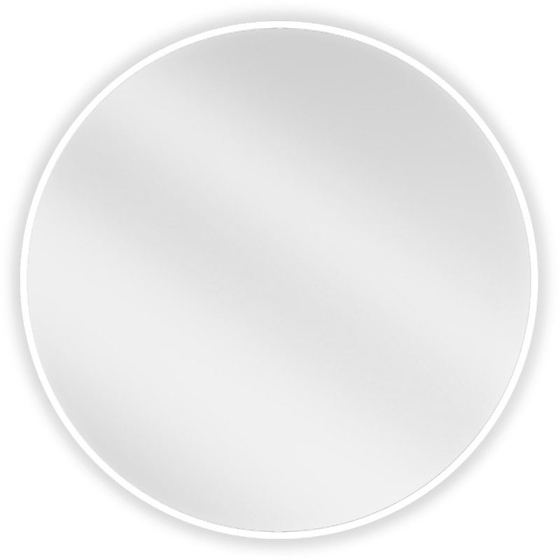 Oglindă de baie Mexen Loft rotundă 70 cm, ramă albă - 9850-070-070-000-20